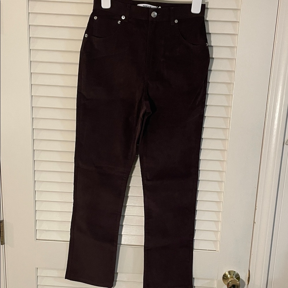 Thakoon Chocolate Brown High Rise Corduroy Pants NWT